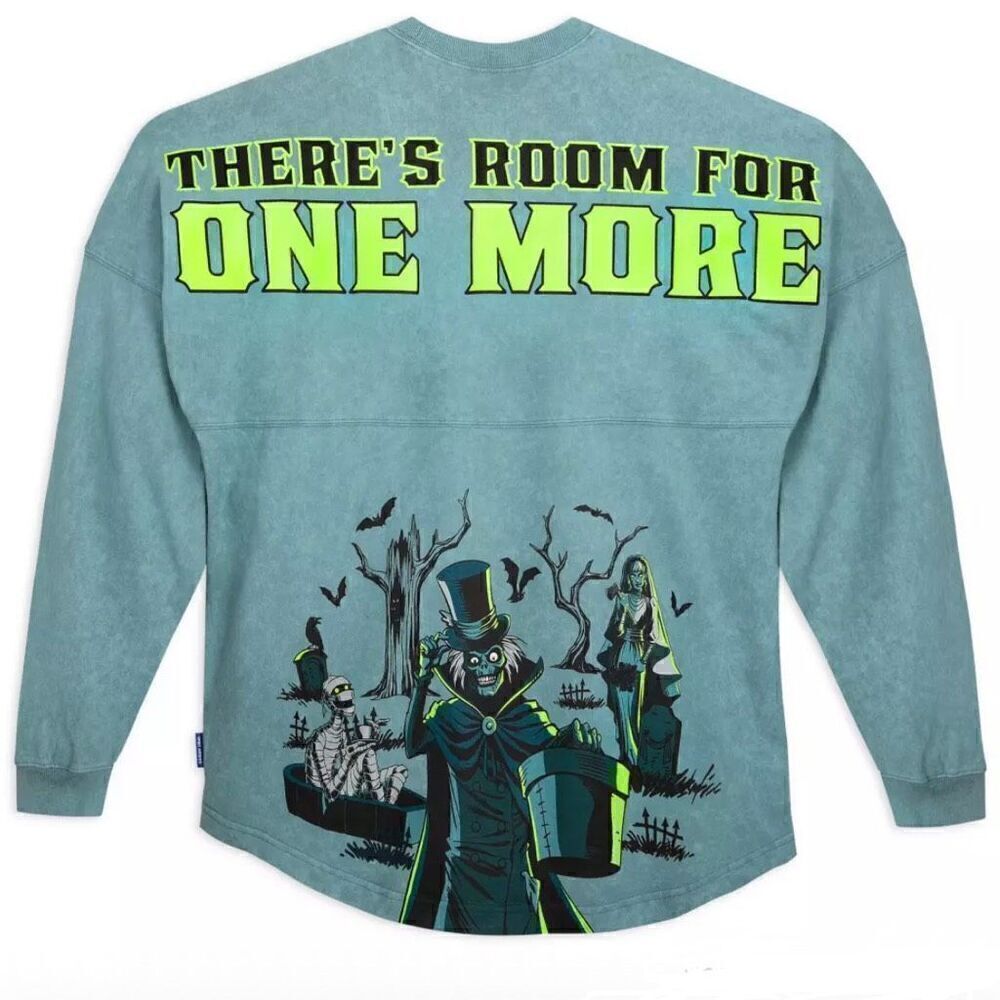 Haunted Mansion GLOW Spirit Jersey Adults Unisex NWT Disney Hatbox Ghost XS